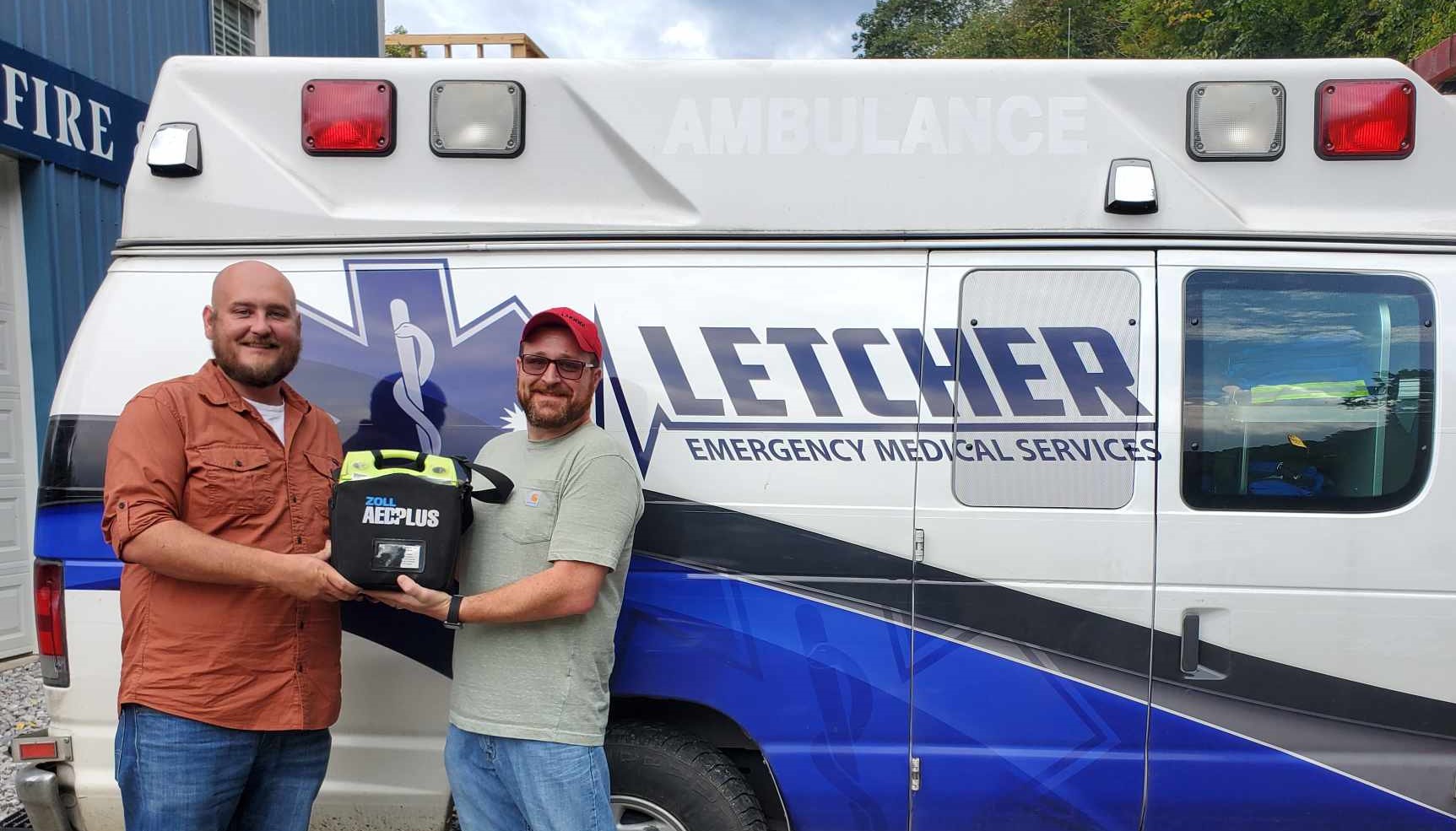 Carcassonne Receives AED from Letcher Fire and Rescue