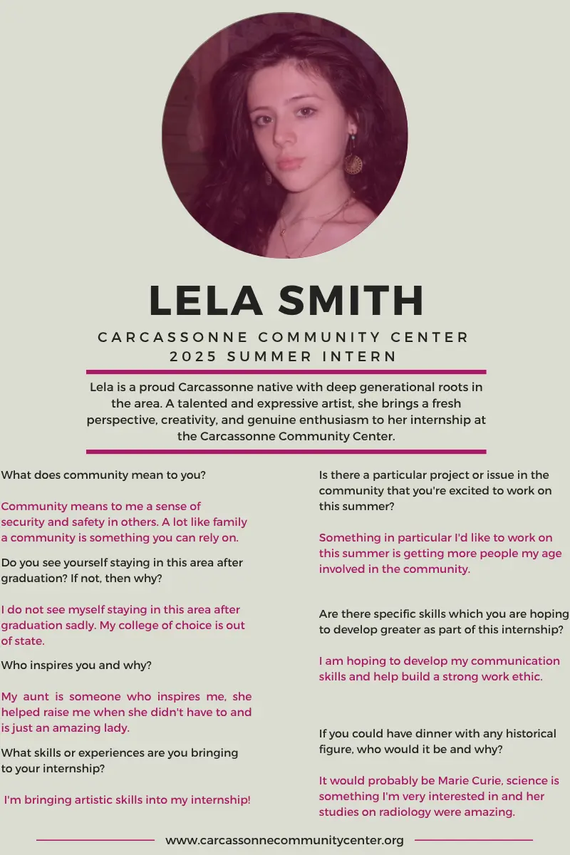 2025 Summer Intern – Lela Smith